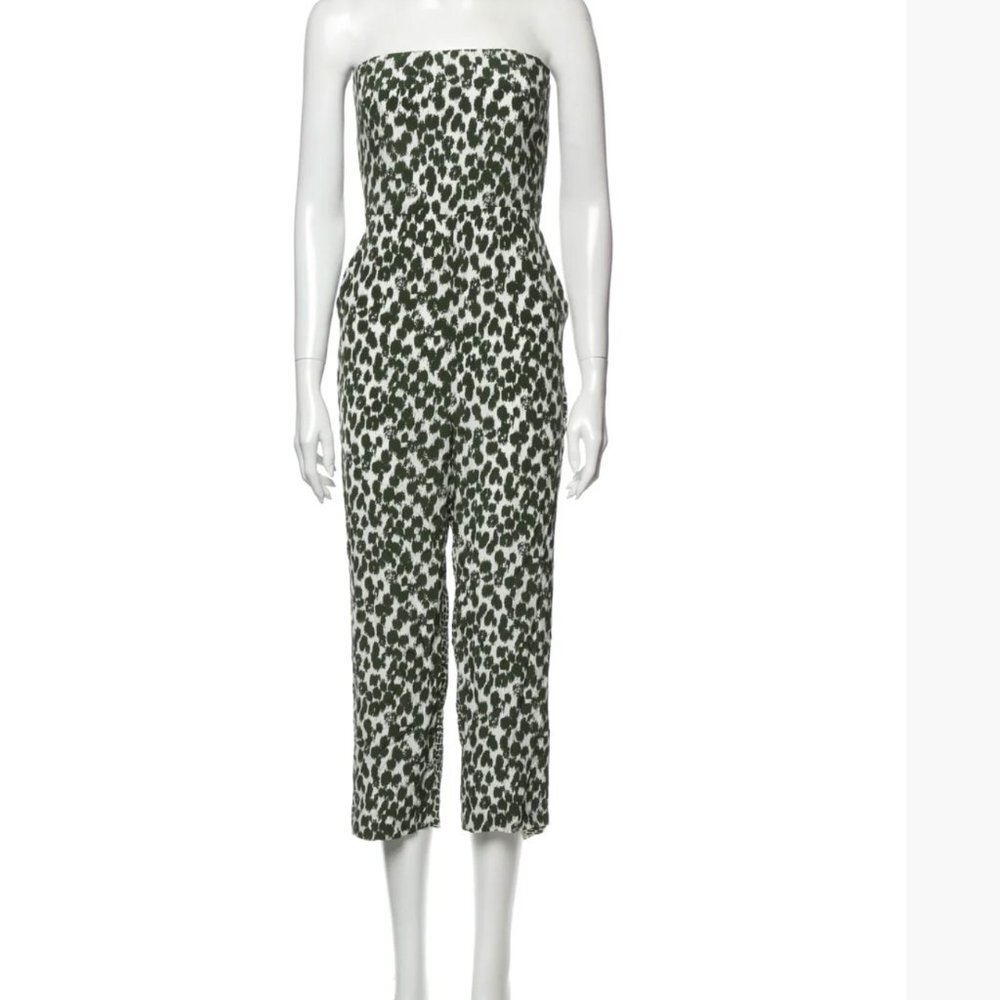 Stella McCartney Silk Animal Print Jumpsuit Green